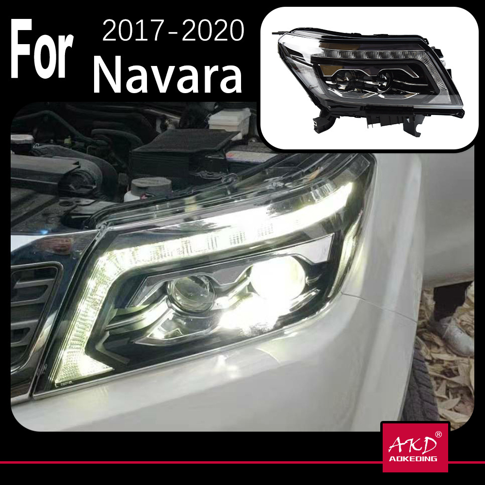 AKD Car Styling Head Lamp for Navara LED Headlight 2014-2020 NP300 headlights DRL High Beam Low Beam auto accessories