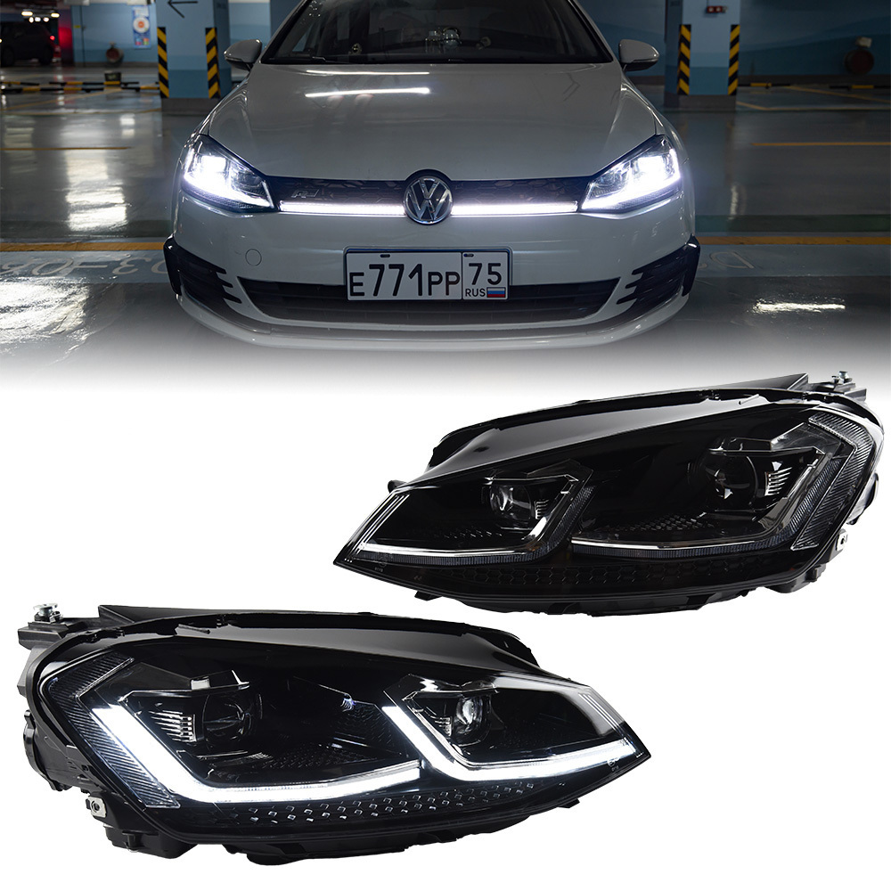 Headlight For VW Golf 7 MK7 2013-2017 Car LED DRL Hella 5 Xenon Lens Hid H7 Golf 7.5 R L