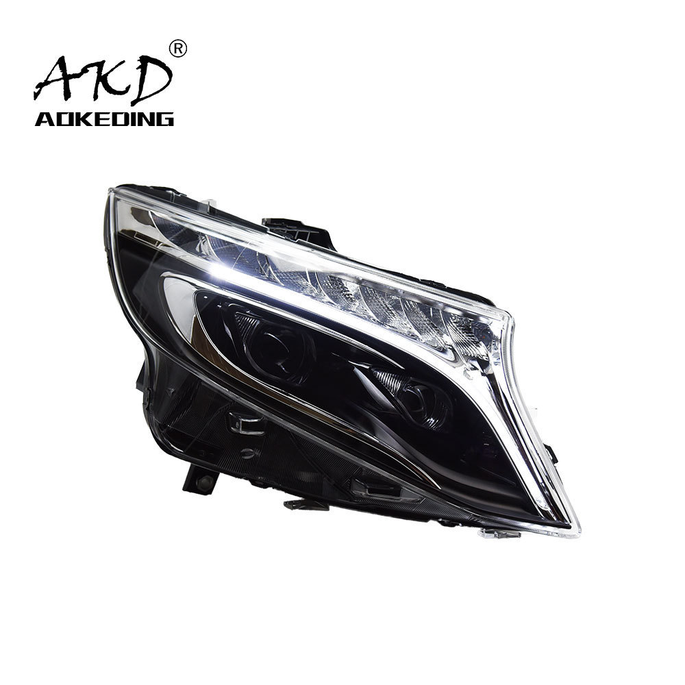 AKD Car Styling for Vito Headlights 2016-2020 New Vito LED Headlight DRL Head Lamp Low Beam High Beam ALL LED Accessories