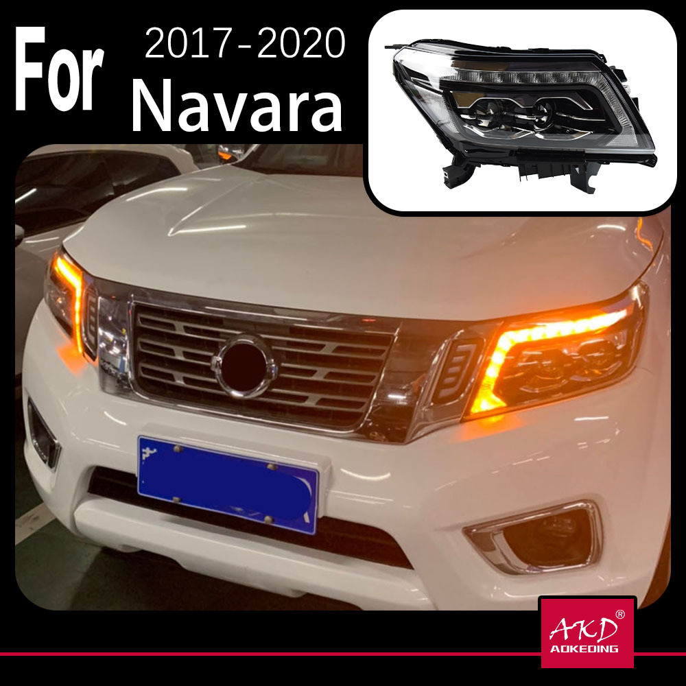 AKD Car Styling Head Lamp for Navara LED Headlight 2014-2020 NP300 headlights DRL High Beam Low Beam auto accessories