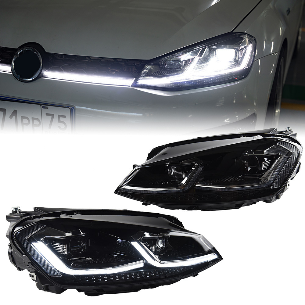 Headlight For VW Golf 7 MK7 2013-2017 Car LED DRL Hella 5 Xenon Lens Hid H7 Golf 7.5 R L