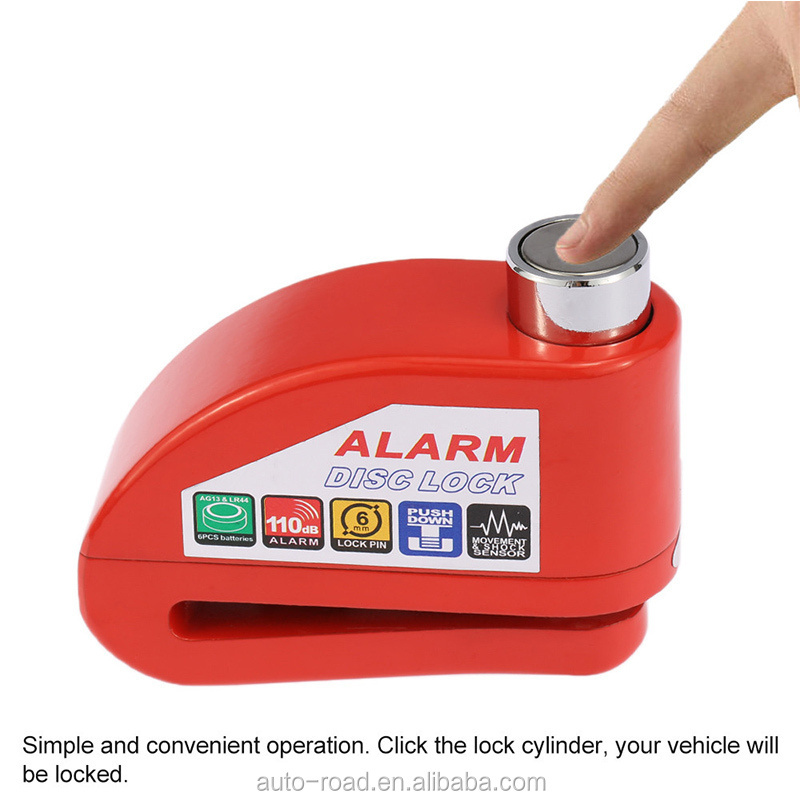 NEW Disc Lock Alarm Motorcycle Alarm Padlock with 110db Alarm Sound for Motorcycles Bicycles