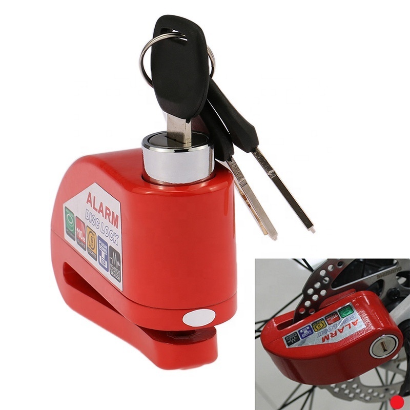 NEW Disc Lock Alarm Motorcycle Alarm Padlock with 110db Alarm Sound for Motorcycles Bicycles