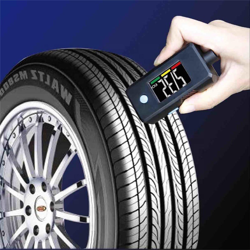 2 in 1 Mini Key Ring Digital LCD Screen Display Tire Gauge With High Precision Tyre Tread Depth Measurement Needle For Car Motor