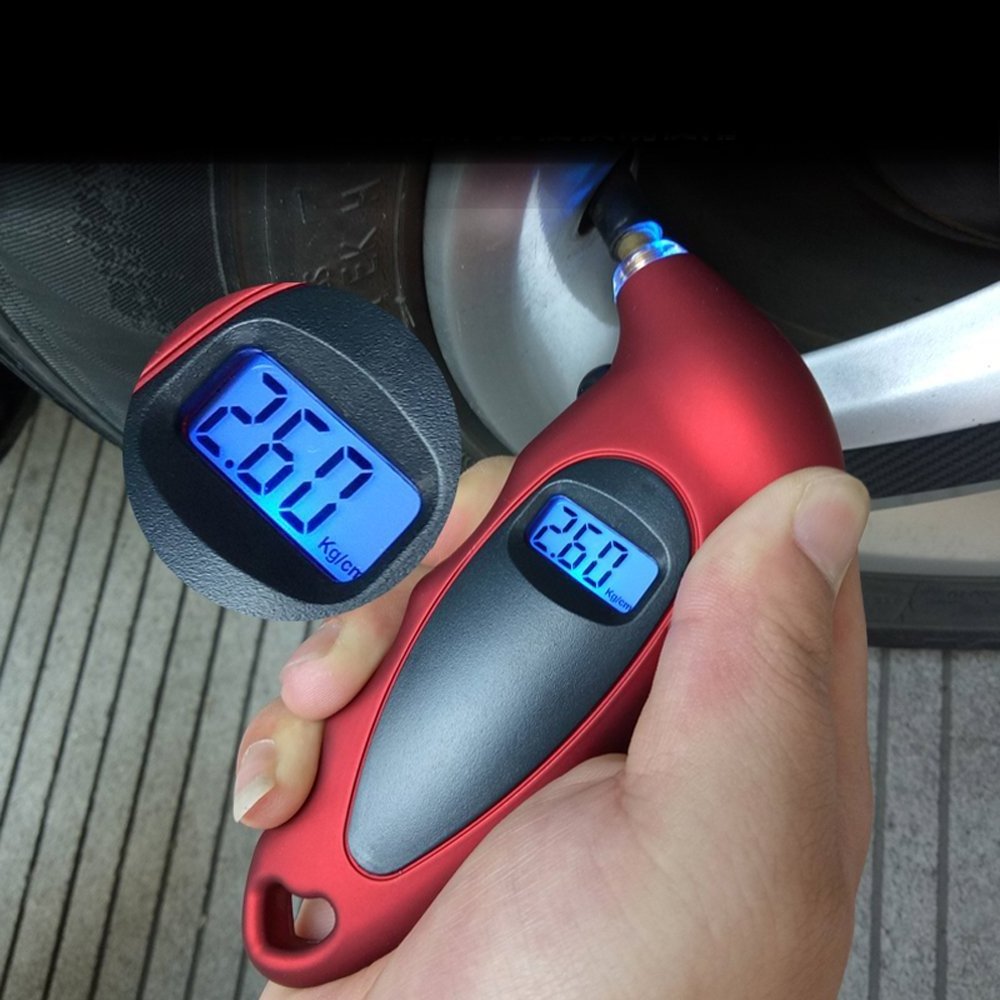 Logo Printed High Accurate Backlit LCD 150PSI Digital Tire Pressure Gauge with LED Light 4 Settings For Car Truck Bicycles