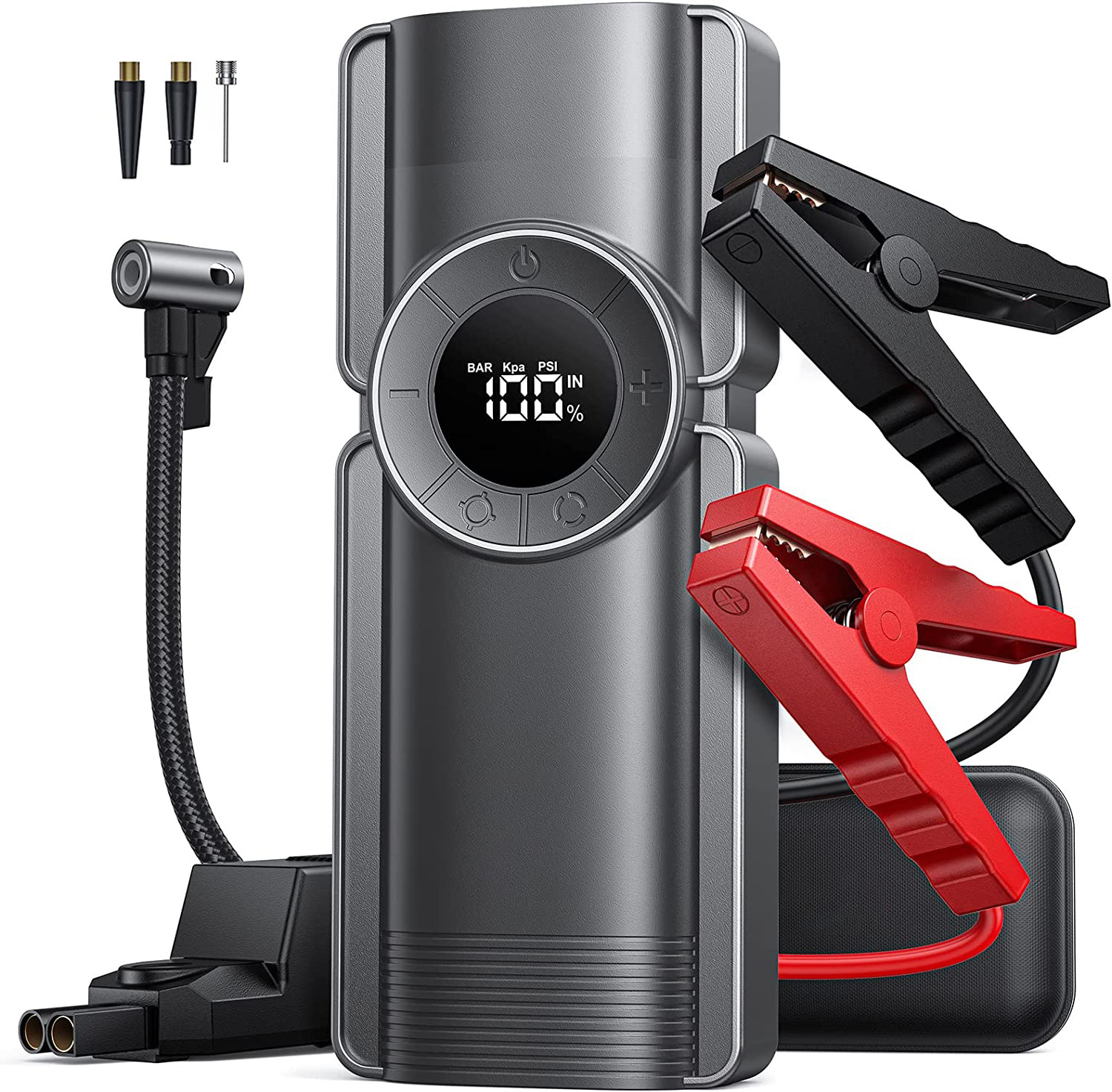 jump starter box Air Compressor Pump 2500A power bank charger & Air Pump USB Ports 20000 mAh start 8.5L gas engine