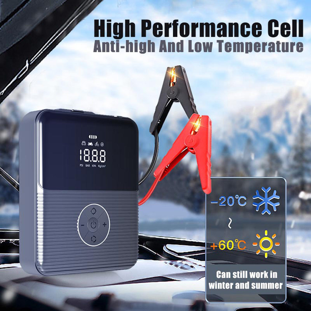 UltraSafe High Discharge Fit Extreme Temperatures 12v 21800mAh 2000A Jump Starter With Air Compressor For Vehicles Truck Car