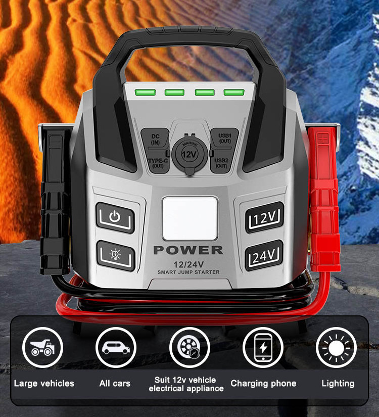 Emergency Rescue Tool 80000mah 12/24v Diesel Battery Power Station 12000 Amp Auto Jump Starter For Lorry