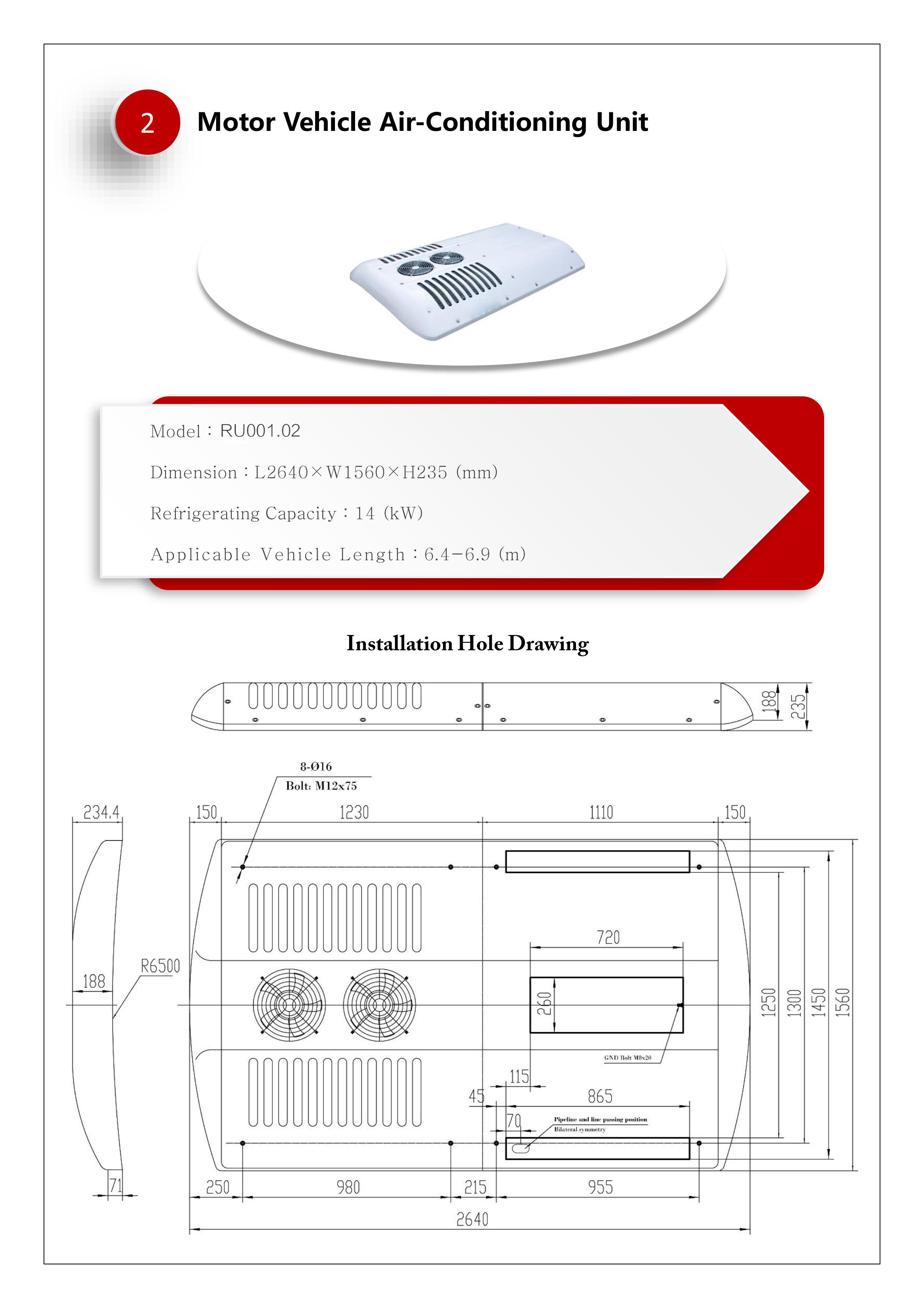 Roof mounted 12KW-30KW bus air conditioner micro bus air conditioning Motor Vehicle Air-Conditioning Unit