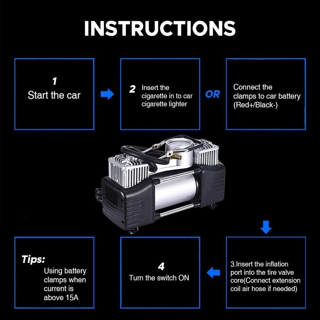 High Intensity  Metal Car Air Compressor High Pressure Auto Air Pump