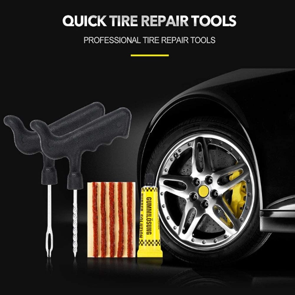 64 Pieces Tire Repair Tool Kit W/Case Plug Patch New