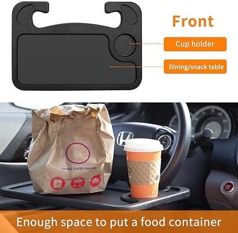 Car Steering Wheel Desk Food Table for Car Steering Wheel Tray for Constant Travelers Fits Most Vehicles Steering Wheels