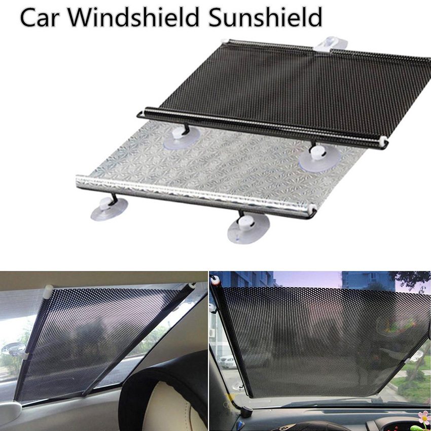 car accessories universal hot sale car windshield cover snow shade all weather front car sunshade nylon mesh sunshade roll blind