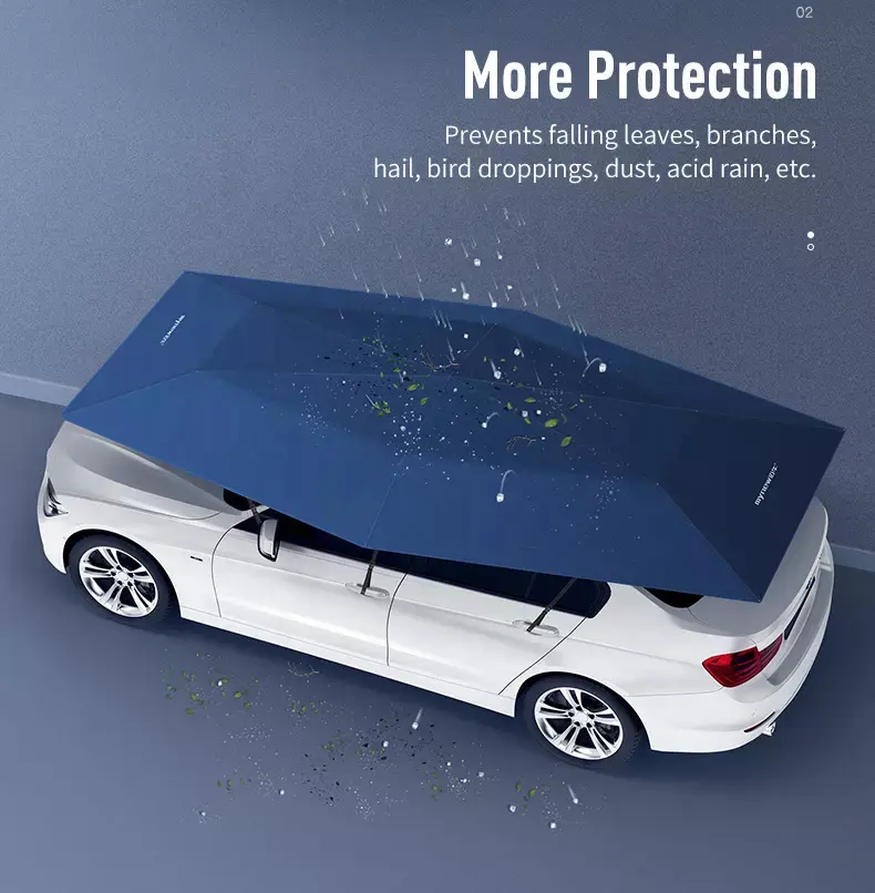 4.6 4.8m 5.2m Newest Fully Automatic Remote Control Outdoor Car Vehicle Tent Umbrella Car Shade Sunshade Cover Outdoor Car Cover