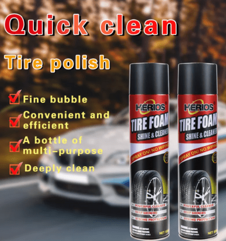 Repels Rain & Water on Wet Roads for Long Lasting Tire Shine & Protection Car clean products  650ml Tire shine