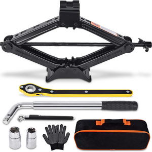 Car Jack Kit Scissor Jack for Car 2 Ton (4409 lbs) Tire Jack Tool Kit Universal Car Emergency Kit with Lug Wrench