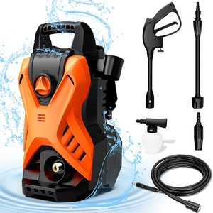 Portable high-pressure car washer, 1750 PSI electric washing machine with adjustable spray nozzle foam cannon