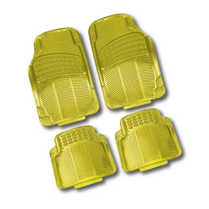 Universal Set Aluminum Car mat  Yellow Color Popular Auto Interior Floor Decoration 4 Piece Pvc Car Mats