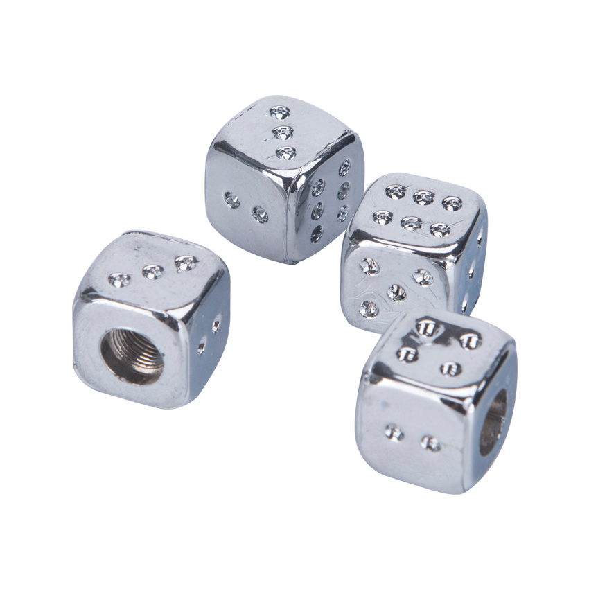 Hot sales dice valve caps corrosion resistant aluminum alloy valve cap for universal automotive tires