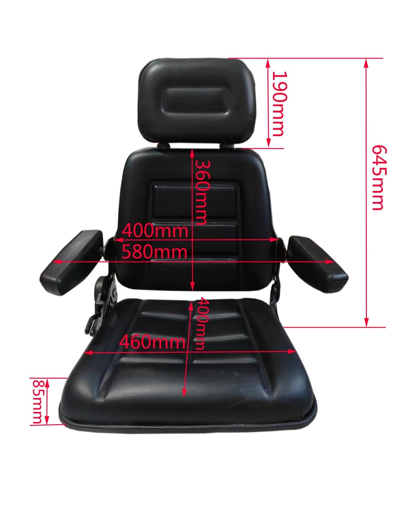 Waterproof PVC cover Tractor seat Forklift Seat with Adjustable Backrest Headrest Armrest