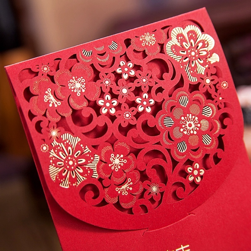 Chinese Red Envelopes Lucky Money Envelopes Recycled Paper Wedding Red Packet For New Year Wedding