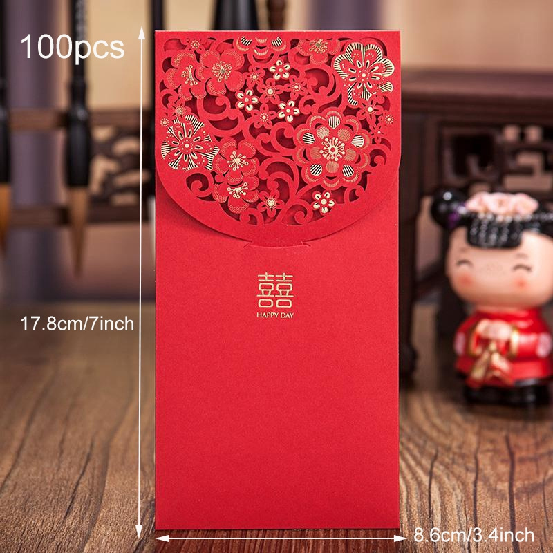 Chinese Red Envelopes Lucky Money Envelopes Recycled Paper Wedding Red Packet For New Year Wedding