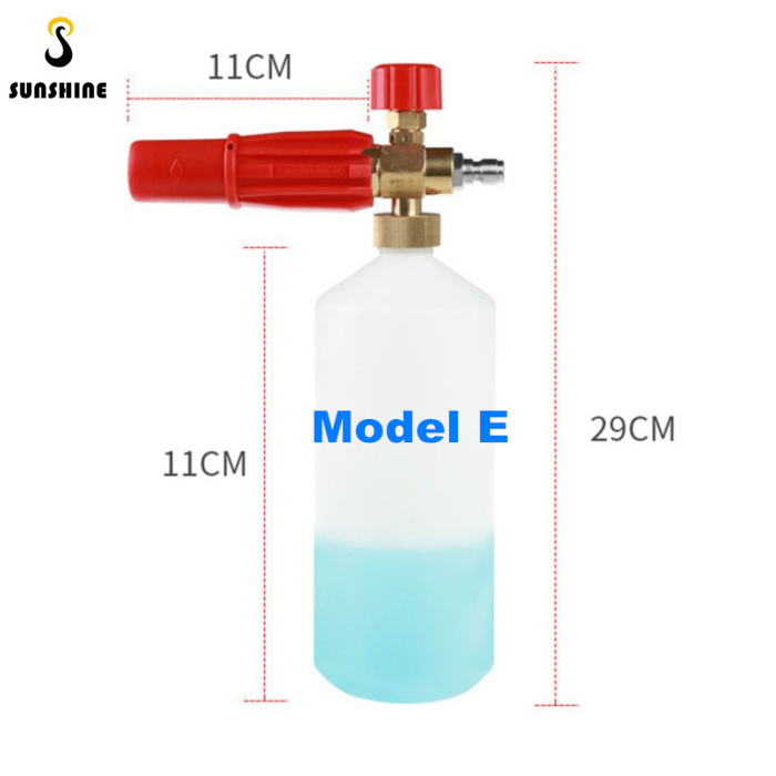 1L plastic tank bottle new PA pressure car care foam cannon with brass adapters self service car wash equipment