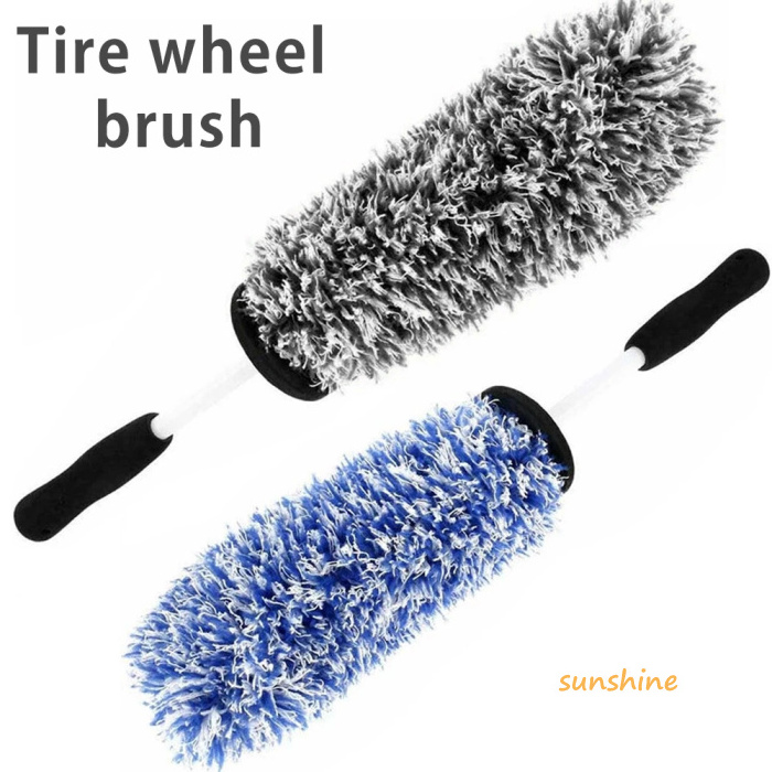 Microfiber Premium Wheels Brush Non-Slip Handle Easy To Cleaning Rims Spokes Wheel Barrel & Brake Caliper Car Wheel Tire Brush