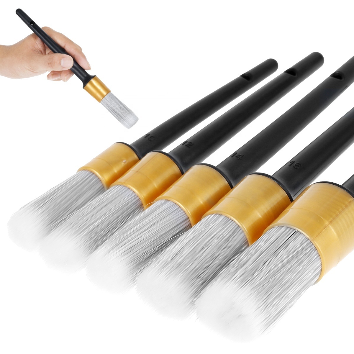 5pcs Universal Car Detailing Cleaning Brush Set Kit for Car Cleaning Interior Exterior Wheel Rims Automotive Clean Brushes Kit