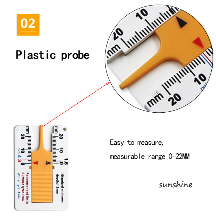 SS Tyre Tread Depth Gauge 0-20 Mm Tire Ruler Portable Tyre Tread Checker Vernier Depth Caliper Tool For Car Motorcycle Truck