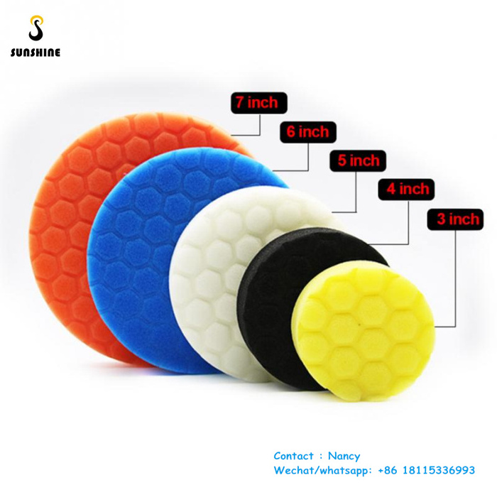 5 pcs/Set  3/4/5/6/7 Inch Buffing Sponge Polishing Pad Hand Tool Kit For Car Polisher Wax