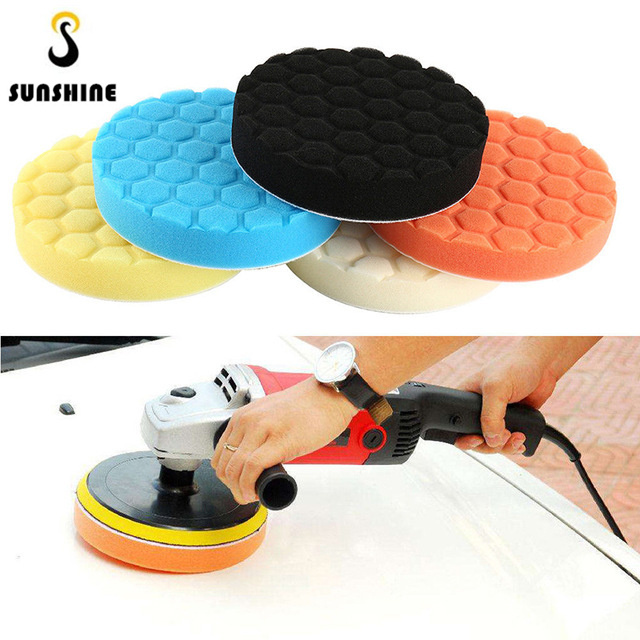 Buffing Sponge Polishing Pad Kit Set 5 pcs 3/4/5/6/7 inch Hexagonal Polished Sponge Disc For Car Polisher Buffer