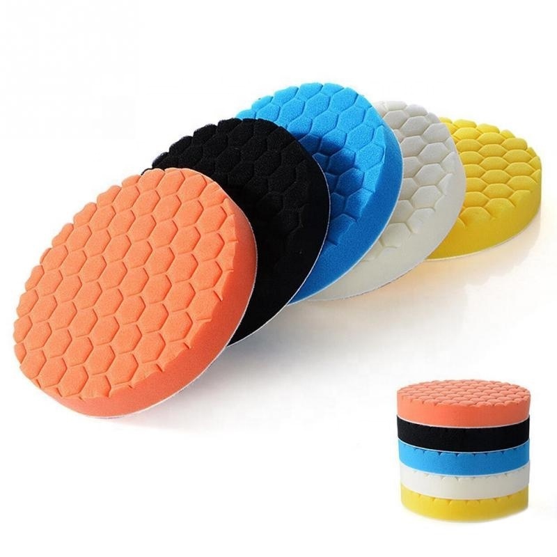 5 pcs/Set  3/4/5/6/7 Inch Buffing Sponge Polishing Pad Hand Tool Kit For Car Polisher Wax