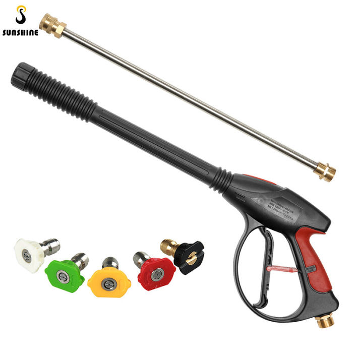 4000PSI  Power Cleaning Water Gun with M22 Inlet Thread High Pressure Car Wash  Sprayer With Quick Nozzle and 8M Hose Kit