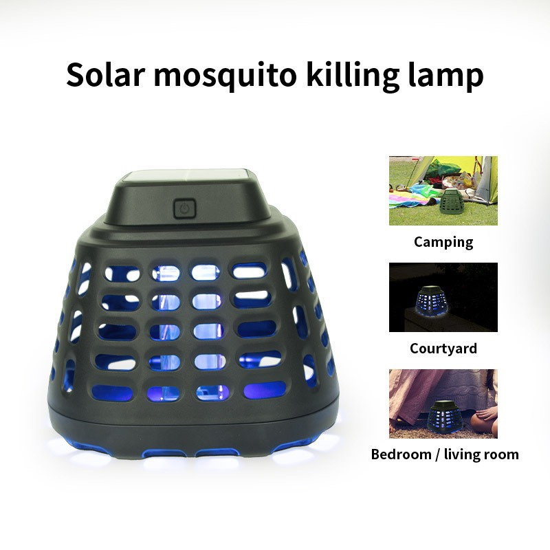 Solar mosquito killing lamp  Physical electric shock mosquito repellent, purple light trap mosquito repellent