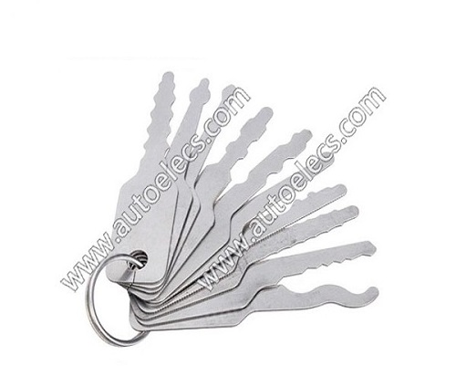 10pcs Jiggler Safe Keys Lock Picking Tool For Double Sided Auto Lock Pick Tool