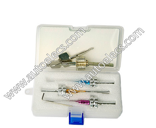 3Pcs Locksmith Key Lock Pick Tools Set With Cross Lock Pick Transparent Lock Training