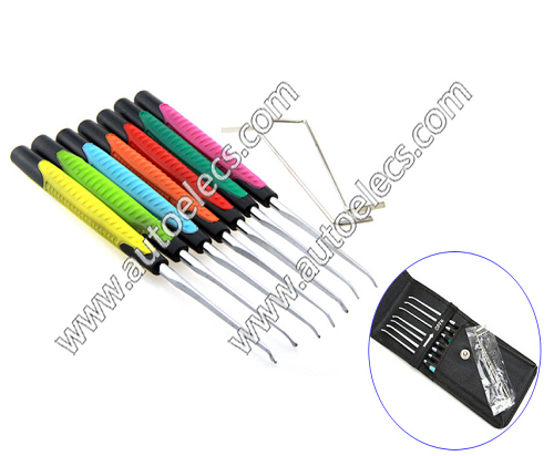 High Quality Locksmith Tools KLOM 9 in 1 Colors Stainless Steel Lock Picks Set