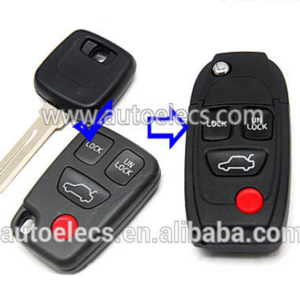 Car Key For Volvo S40 V40 C70 XC90 S90 Modified Flip Remote Key Shell Case 4 Button