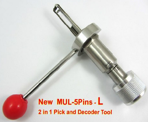 New 2 In 1 Lock Pick 5 Pins Decoder Opener MUL - T - LOCK (Left)