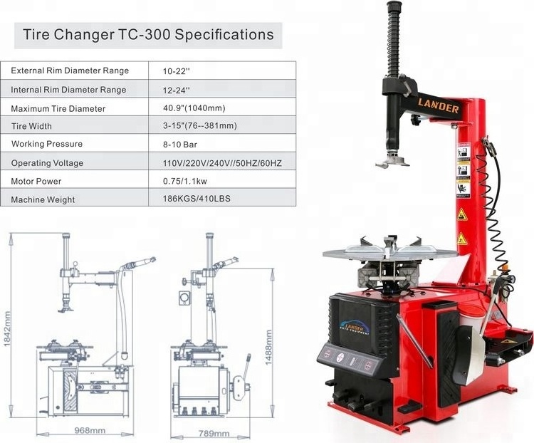 TC-300 Electric Semi-Automatic Tire Service Equipment / Tire Changer