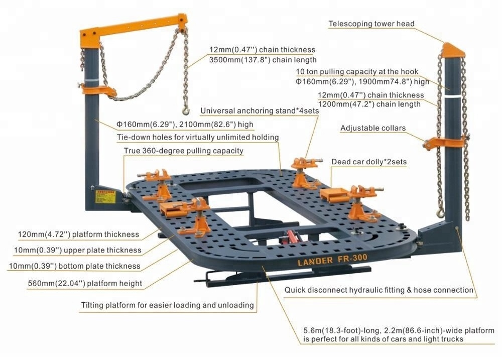 FR-300 LANDER Heavy Duty Auto Body Frame Machine