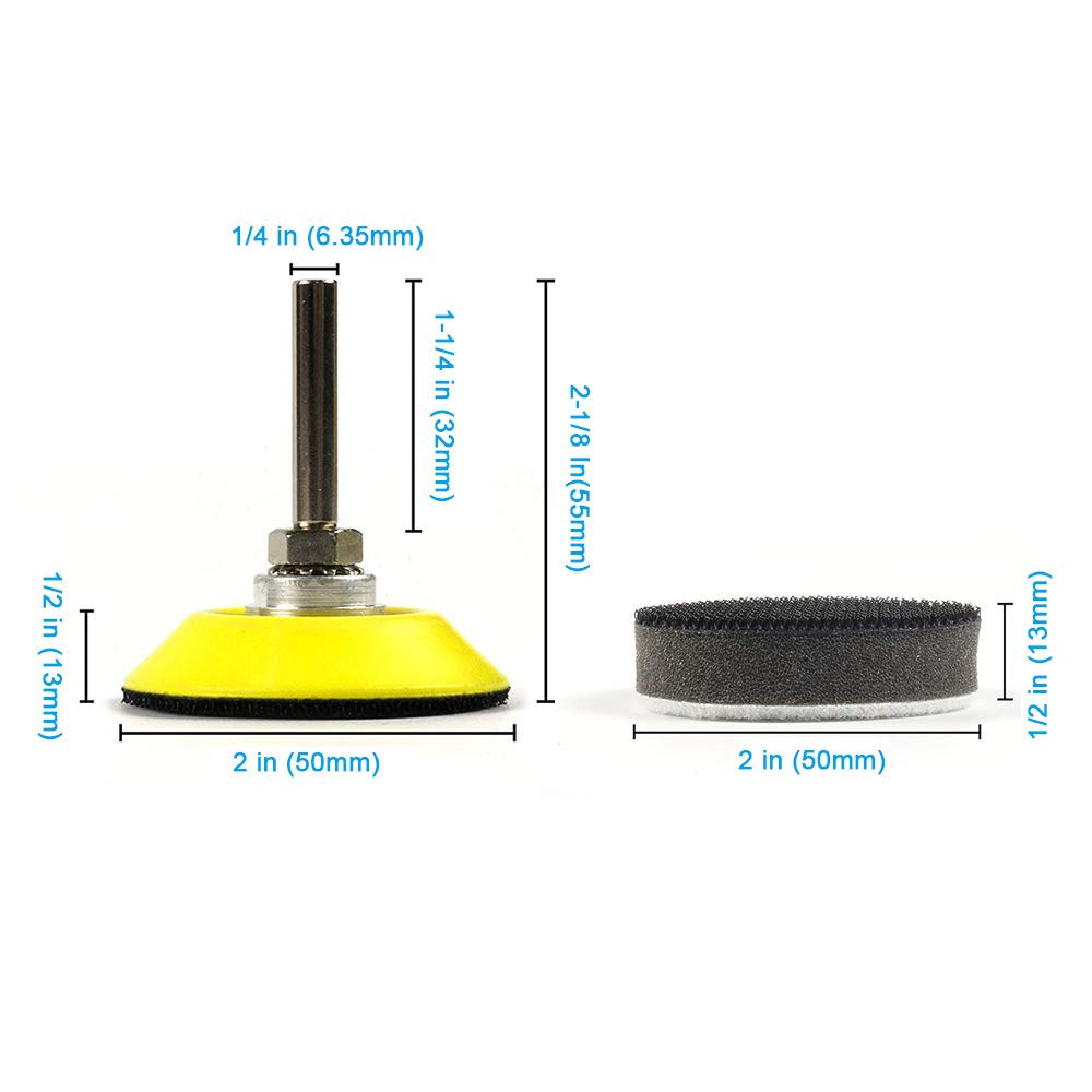 2 Inch 50mm Pneumatic Disc Sponge Set Sanding Pad With Soft Foam