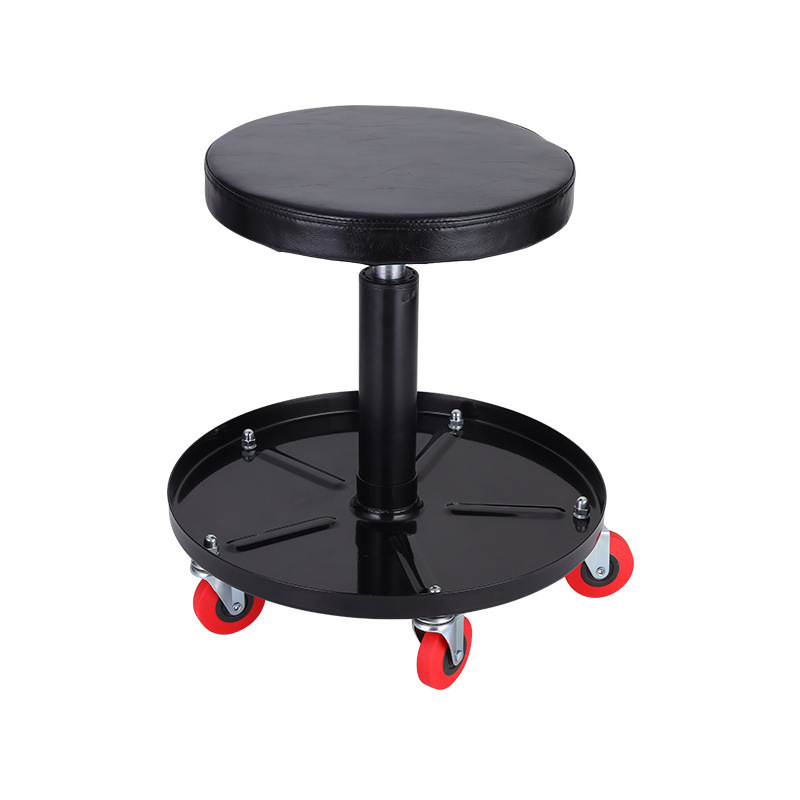 Autoerizo Heavy Duty Rolling Pneumatic Creeper Garage Shop Seat Padded Adjustable Mechanic Stool with Tool Tray Storage