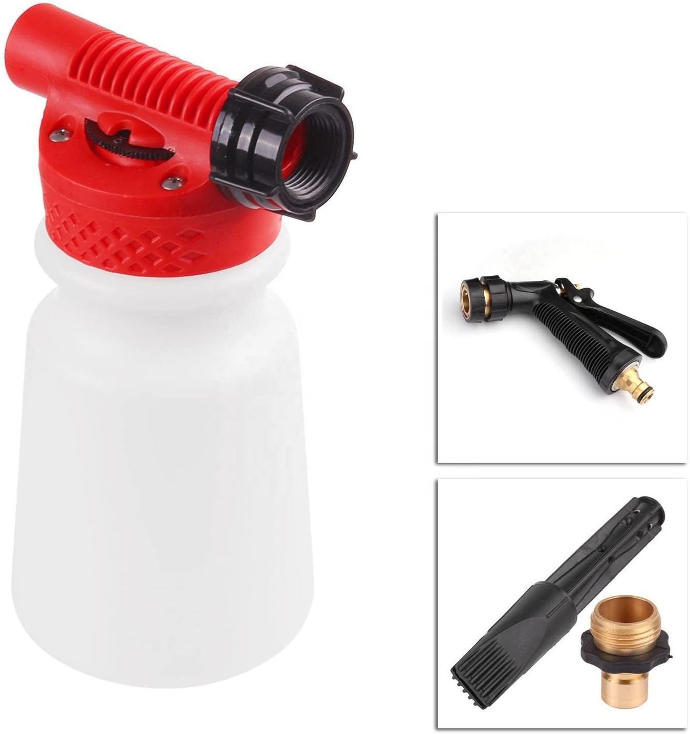 Car Cleaning Foam Gun Multifunctional Washing Foam master Gun Water Soap Shampoo Sprayer 900ml for Van Motorcycle Vehicle (Red)