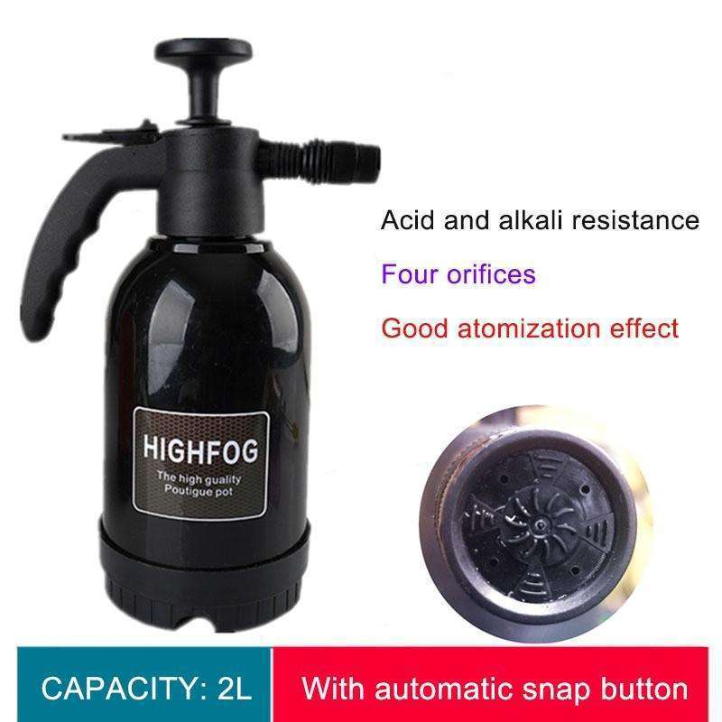 New 2L Hand-held Car Washing Foam Sprayer Portable Pressurized Car Washer With Adjustable Nozzle Durable Black Water Sprinkler