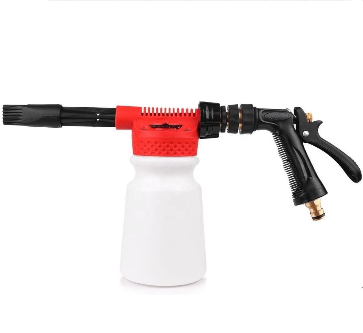 Car Cleaning Foam Gun Multifunctional Washing Foam master Gun Water Soap Shampoo Sprayer 900ml for Van Motorcycle Vehicle (Red)