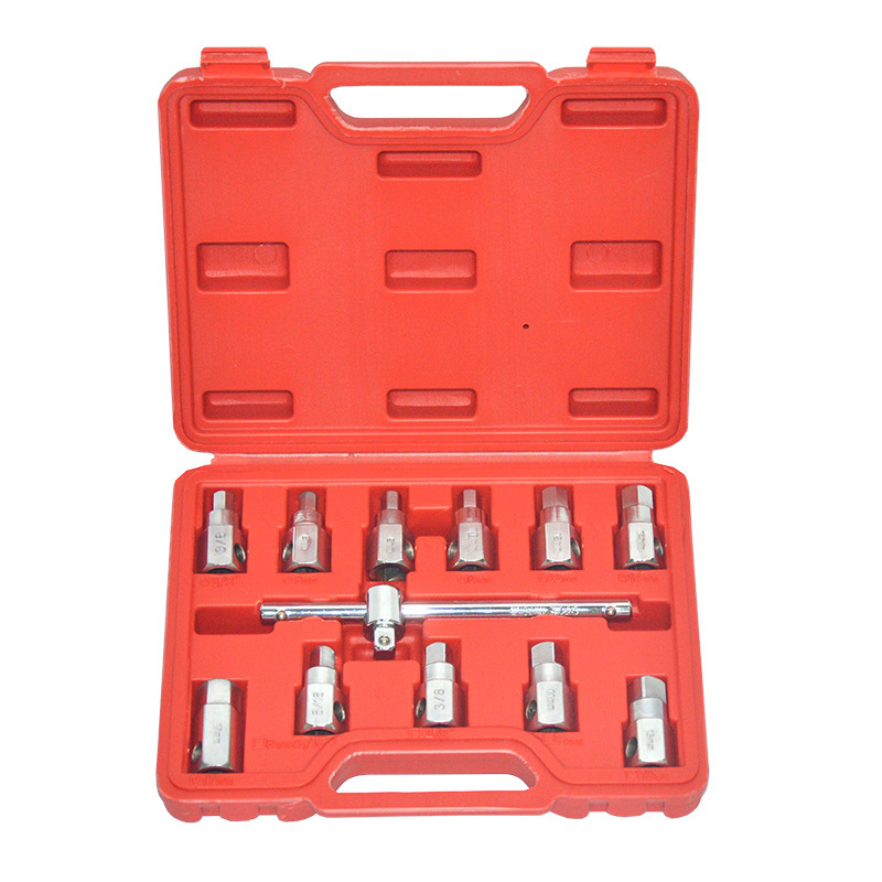 12pcs Oil Drain Sump Plug Key Socket Set Removal Tool for Engines