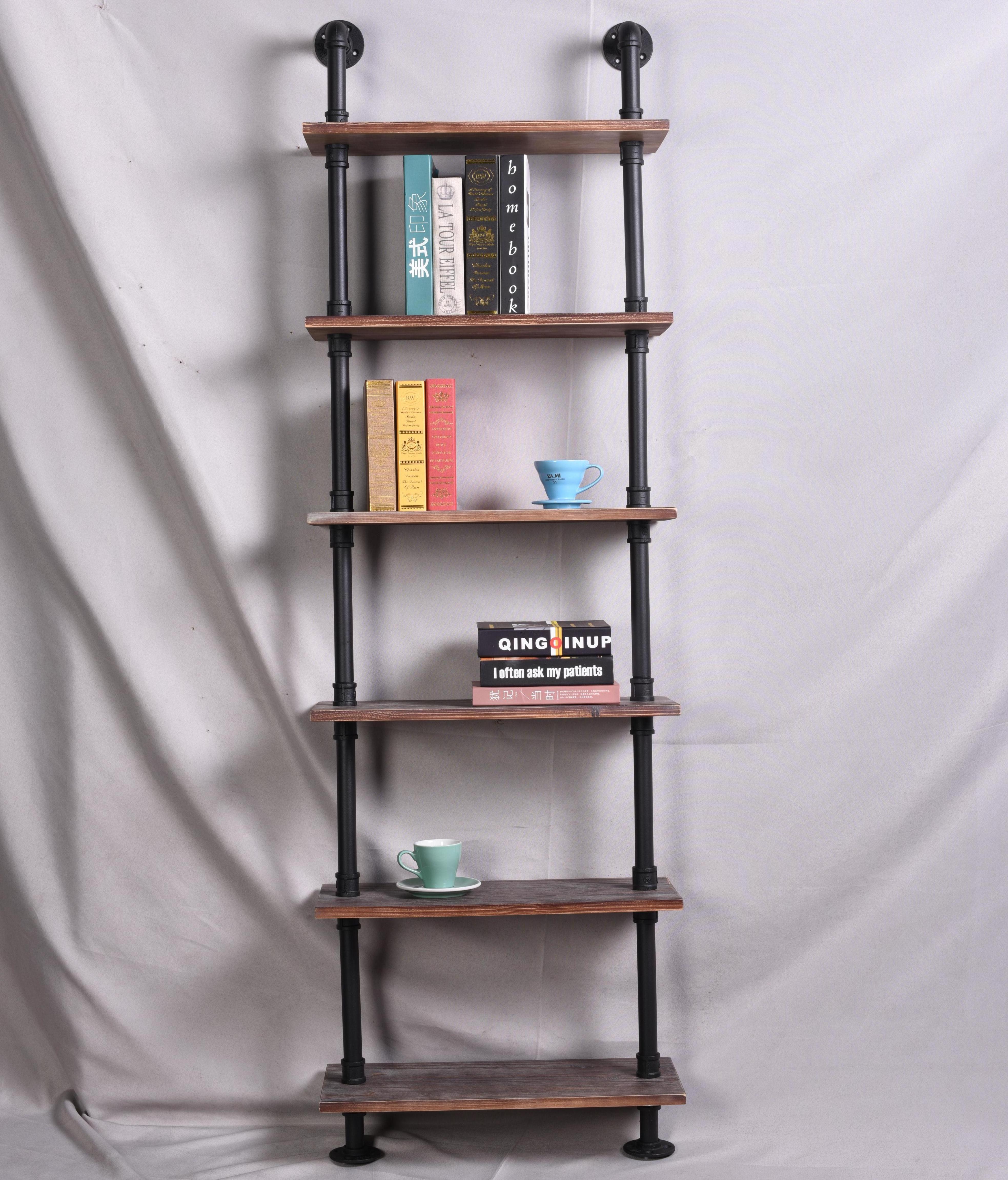 DIY Wall Mount industry Pipe bookshelf