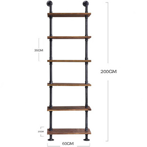 DIY Wall Mount industry Pipe bookshelf